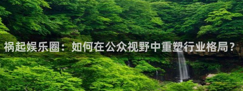 蓝狮娱乐平台注册：祸起娱乐圈：如何在公众视野中重塑行业格局？